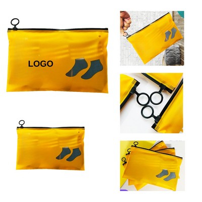 CPE Frosted Sealed Bag with Round Buckle Zipper