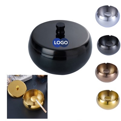 Large Lid Stainless Steel Ashtray