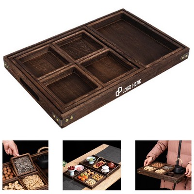 Natural Wooden Tray W/ Handles