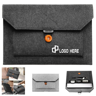 Felt Laptop Sleeve W/ Button Closure