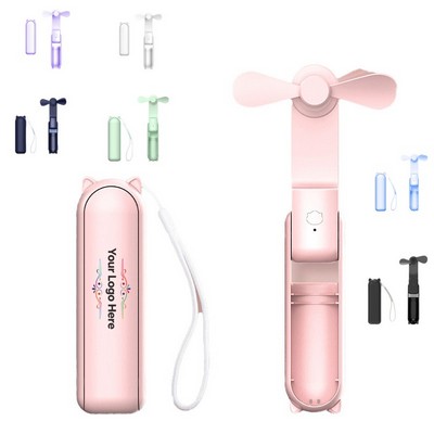 Rechargeable Handheld Fan with Power Bank