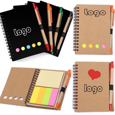 Custom Kraft Paper Convenience Sticker Combination Notebook