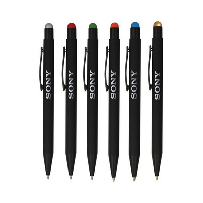 Union Printed - Click Metal Ballpoint Pen w/ Stylus & Chrome Logo