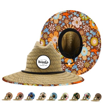 Elegant Fedora Style Straw Hat with Wide Brim and Ribbon Trim