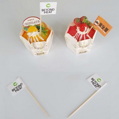 4"L Custom Mini Paper Cheese Markers Cupcake Toppers Flags
