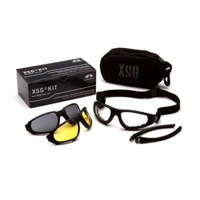 Ballistic interchangeable H2X anti-fog lenses. Black nylon case. Interchangeable temples included.