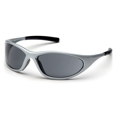 Zone II Safety Glasses, Silver Frame with Gray Lens