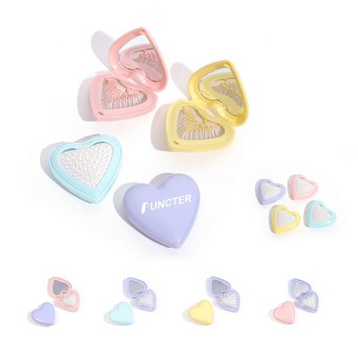 2-in-1 Heart Shape Mirror Airbag Massage Comb