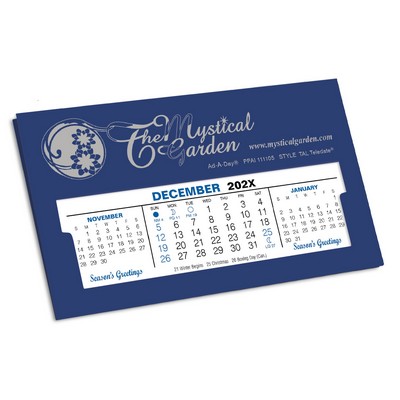 TAL Teledate Refillable Desk Calendar, Lapis Blue
