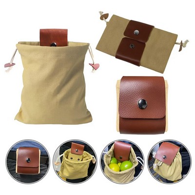Moq20 Foraging Pouch Leather Canvas Outdoor Camping Storage