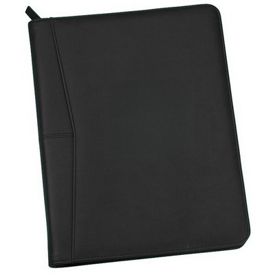 Professional Zippered Leather-Look Portfolio with Notepad