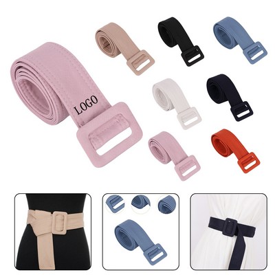 Stripe Elastic Nylon Buckle Belt