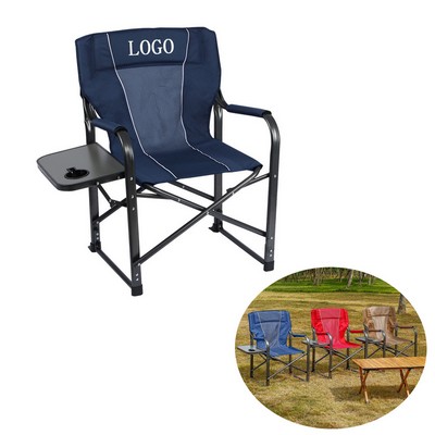 Foldable Camping Directors Chair With Table