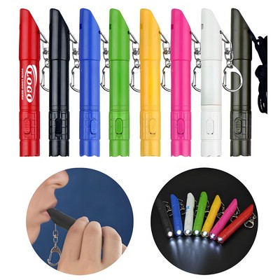 4" 1 Multi Functional Plastic LED Whistle Ballpoint Pen
