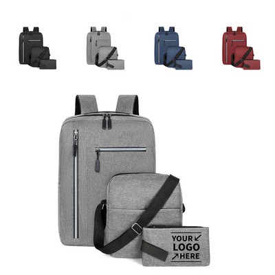 Three Pieces Laptop Backpack