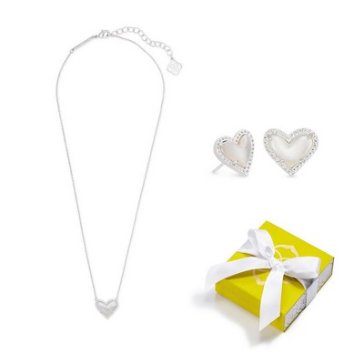 Kendra Scott Ari Heart Pendant & Stud Earrings