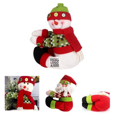 Christmas Tree Topper Santa Claus and Snowman