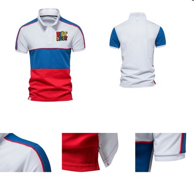 Men's Color-Blocked Polo Shirt