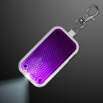 Clip-On Light Purple Safety Blinkers, Keychain Flashlight - BLANK