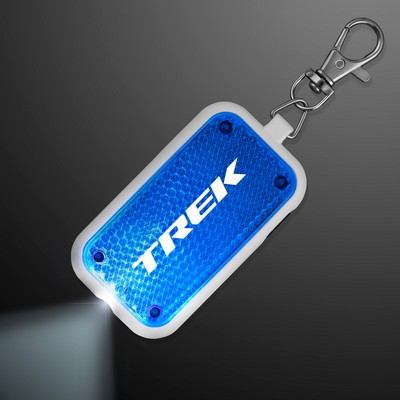 Clip-On Light Blue Safety Blinkers, Keychain Flashlight - PRINTED