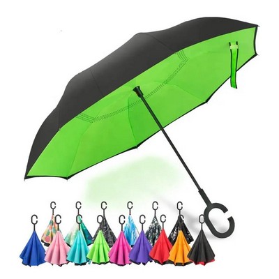Two-Tone Inverted Reversible Umbrella