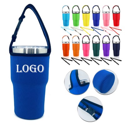 30 Oz Neoprene Carrier Holder Pouch With Shoulder Strap