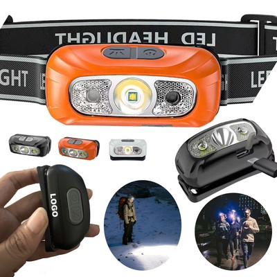 Promotional LED Rechargeable Headlamp Flashlight for Adults & Kids