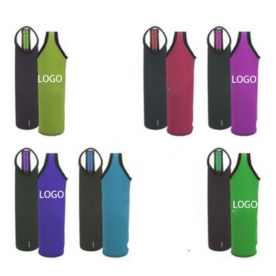 Wine Bottle Sleeve With Stylish Carry Handle 11"x 2.75"