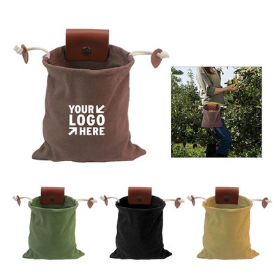 Foldable Leather Foraging Bag