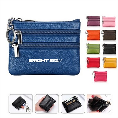 Unisex Zipper Wallet with Key Ring