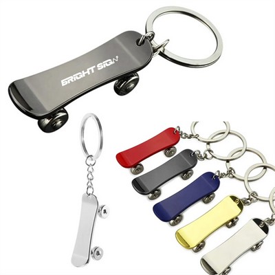 Small Stainless Steel Scooter & Skateboard Keychain