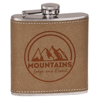 6 oz. Leather Stainless Steel Flask