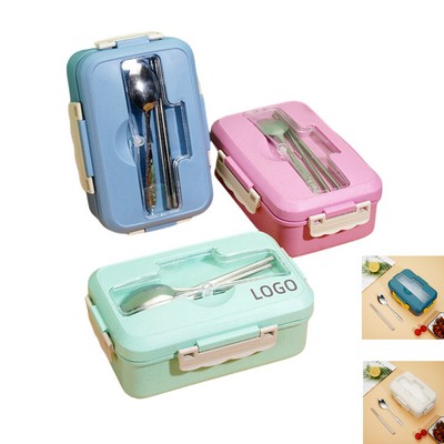 Stainless Steel Tableware Wheat Straw Lunch Box