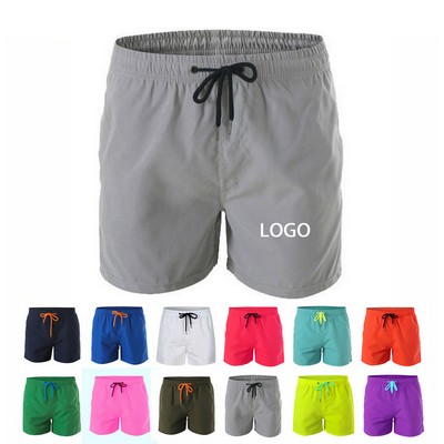 Solid Color Quick Dry Men Swim Trunks