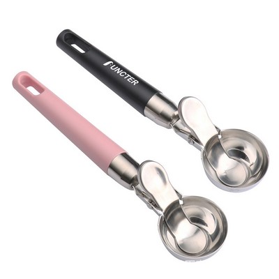 304 Stainless Steel Ice Cream Scoop with Trigger Release Heavy Duty Ice Ball Maker
