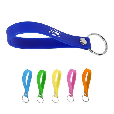 Screen Print Silicone Wristband with Keychain