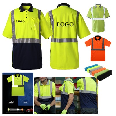 High-Visibility Class 3 Color-Blocked Safety Polo