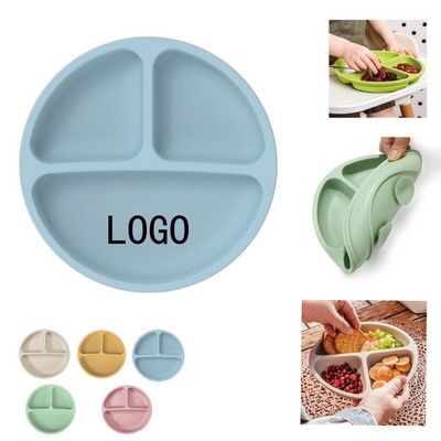 4-Section Silicone Baby Plate with Suction Base