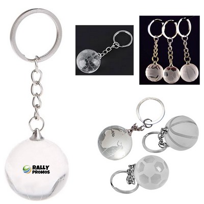3D Crystal Globe KeyChain