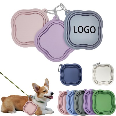 Portable 4-Leaf Clover Pet Bowl-Foldable Silicone Dog/Cat Travel Dish