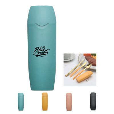 Stainless Steel Camping Utensil Set with Case