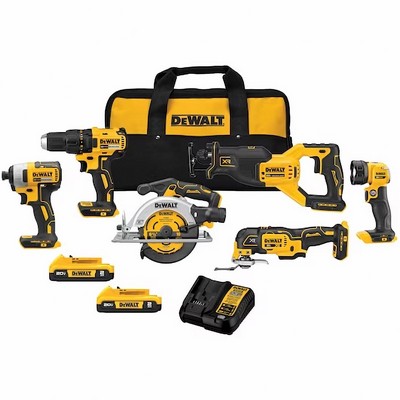 DeWalt 20V Max Brushless 6-Tool Combo Kit W/ 2 Batteries