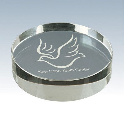 Crystal Disc Paper Weight
