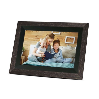 Bell+Howell 10.1" Smart Digital Photo Frame - Black/Brown Wood