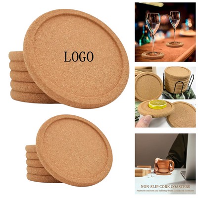 Natural Cork Coaster w/ Raised Rim