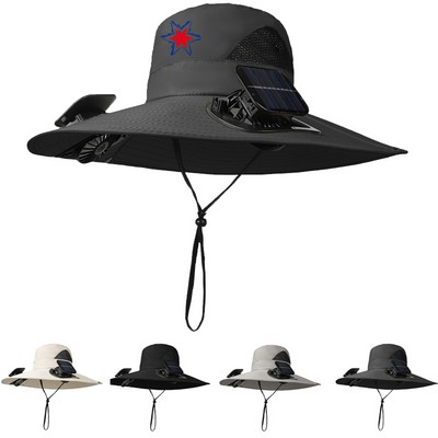 Solar Fan Hat with USB-C Charging