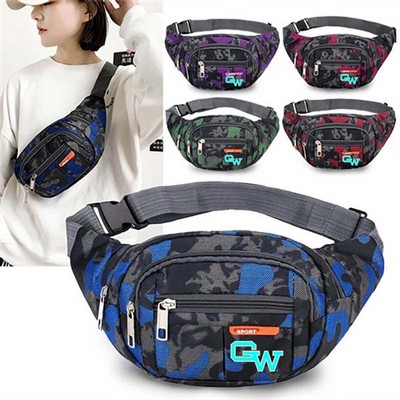 Crossbody Fanny Pack with 4-Zipper Pockets
