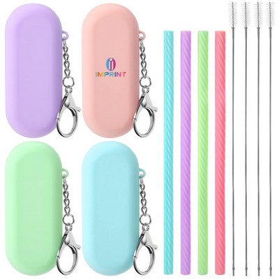 Reusable Silicone Portable Drinking Straw