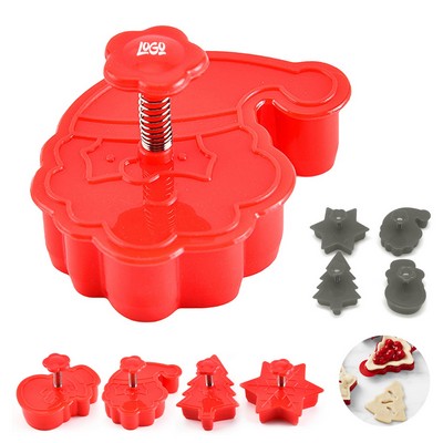 4Pcs Plastic Christmas Cookie Cutter Set
