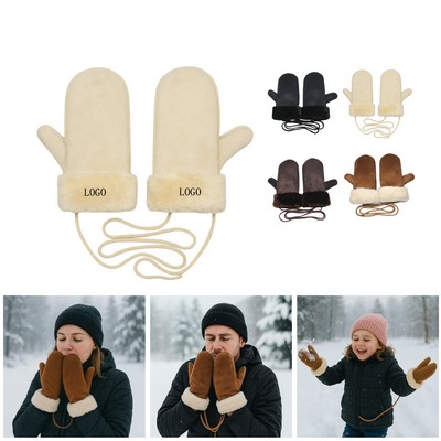 Winter Gloves With Faux Fur Lining